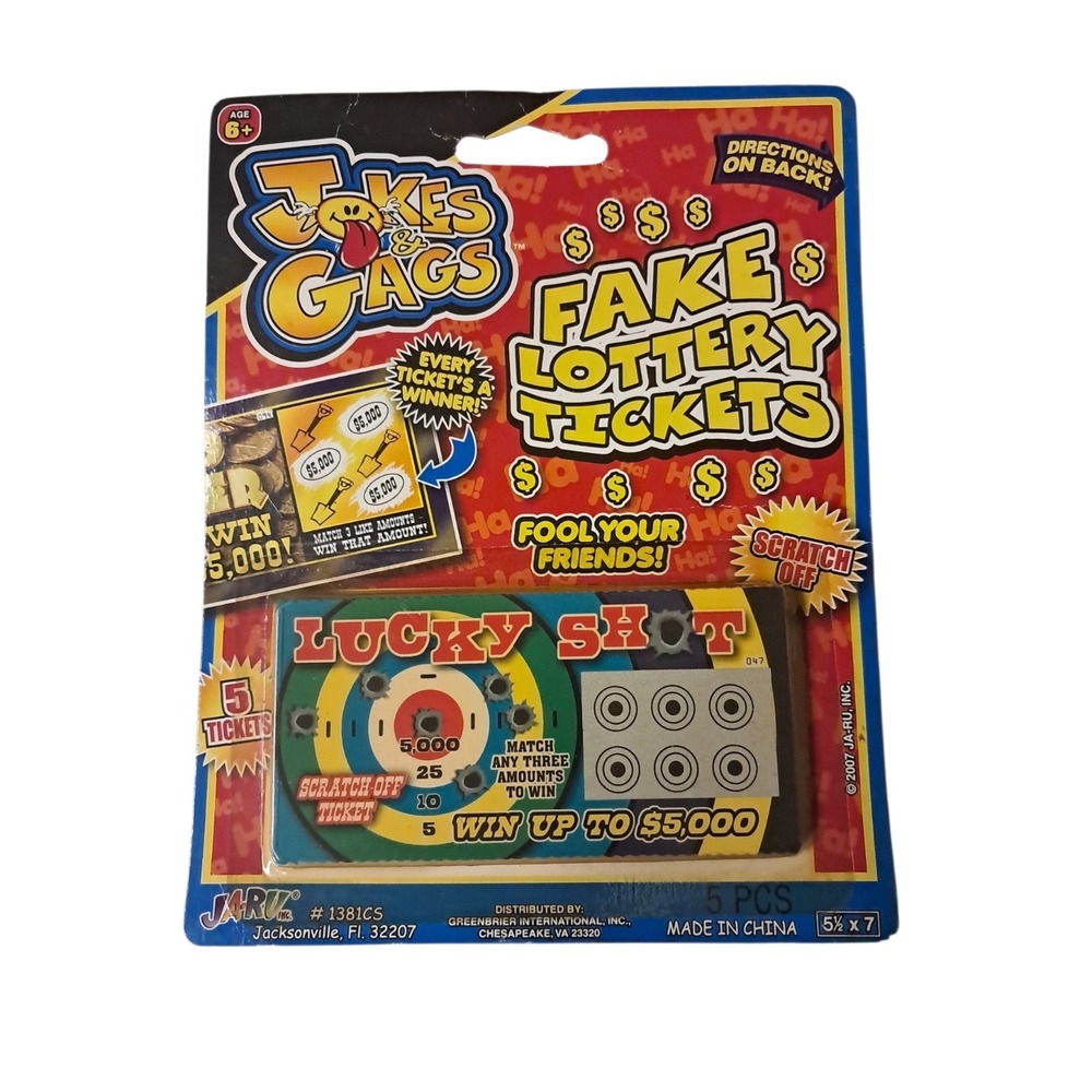 NEW Lot of 5 Phony Fake All Winning Scratch Off Lottery Tickets Joke Prank Gag